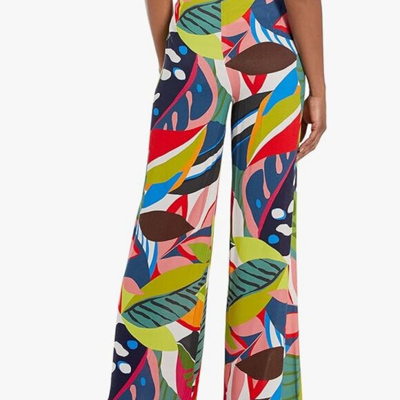 Trina Turk Long Weekend Botanical Wide Leg Pants Size 8 - Picture 2 of 8